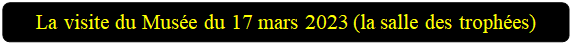 Rectangle � coins arrondis: La visite du Mus�e du 17 mars 2023 (la salle des troph�es)

