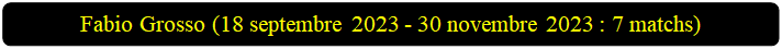 Rectangle � coins arrondis: Fabio Grosso (18 septembre 2023 - 30 novembre 2023 : 7 matchs)

