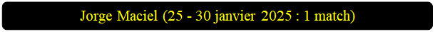 Rectangle � coins arrondis: Jorge Maciel (25 - 30 janvier 2025 : 1 match)