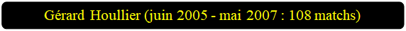Rectangle � coins arrondis: G�rard Houllier (juin 2005 - mai 2007 : 108 matchs)

