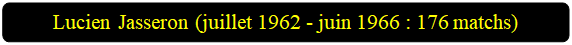 Rectangle � coins arrondis: Lucien Jasseron (juillet 1962 - juin 1966 : 176 matchs)

